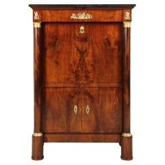 Early 19th Century French Empire Secretary, Mahogany and Ormolu Fittings, c 1820