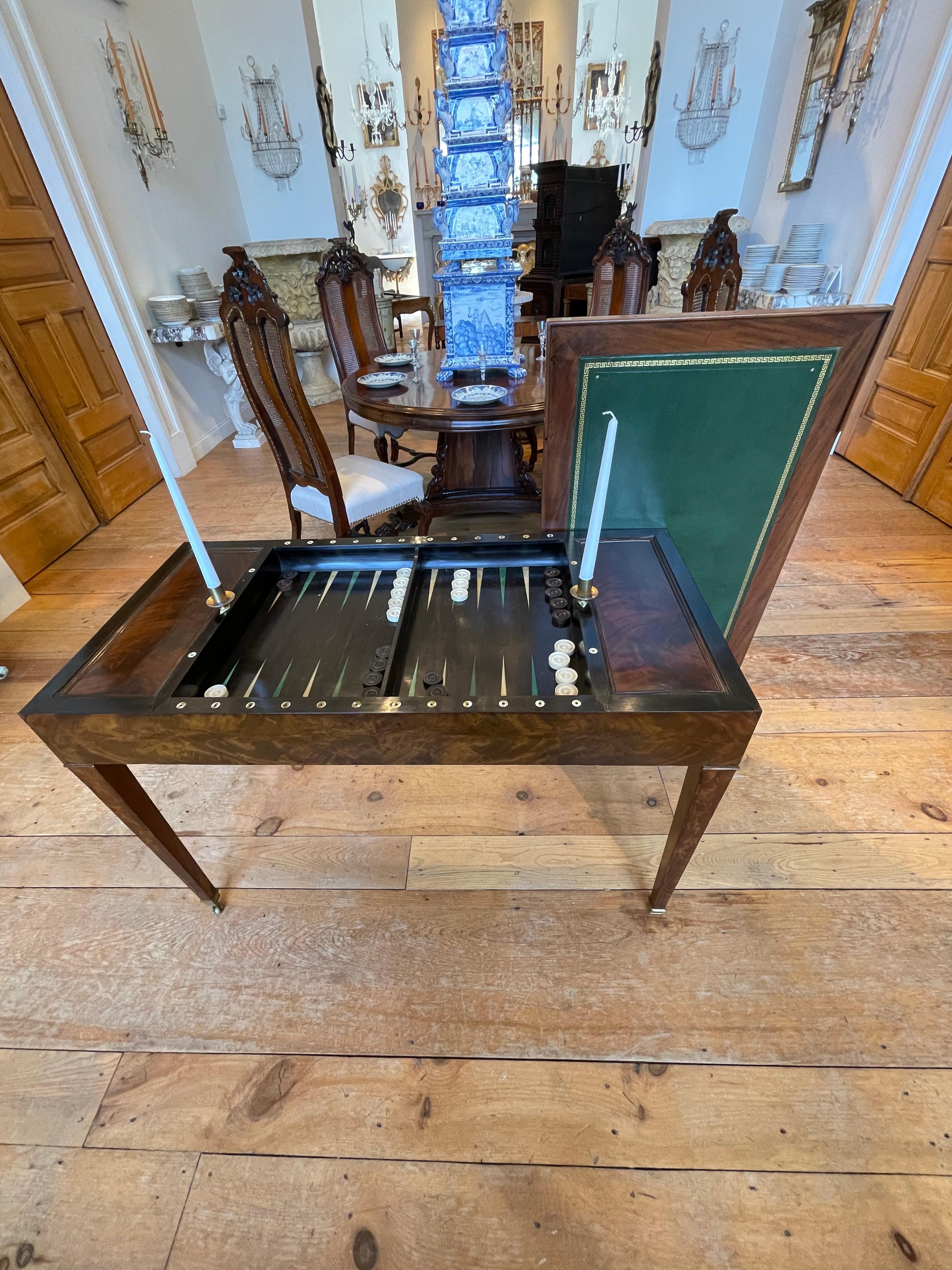 Early 19th Century French Empire Tric Trac Backgammon Table In Good Condition For Sale In Essex, MA