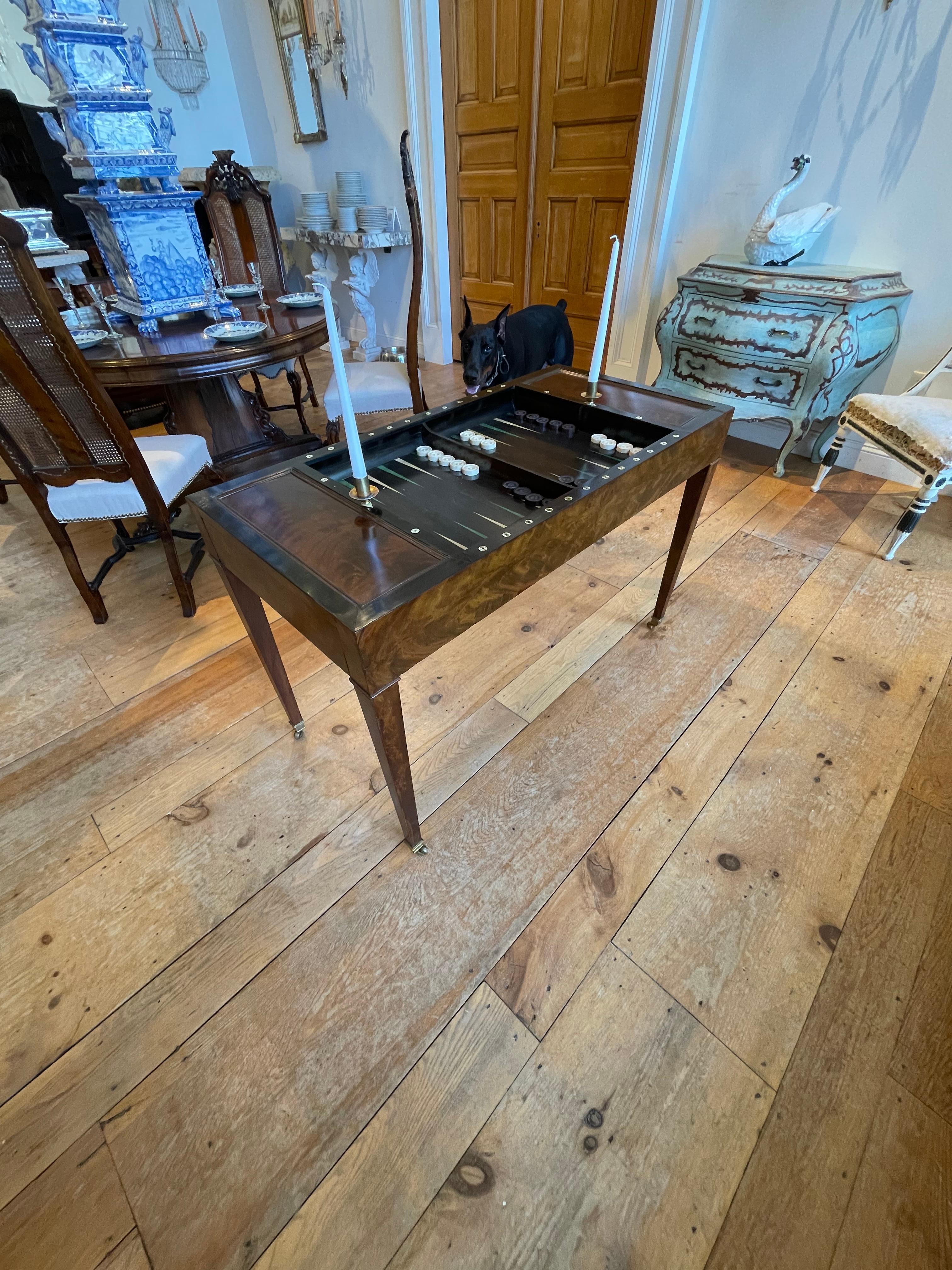 Early 19th Century French Empire Tric Trac Backgammon Table For Sale 2
