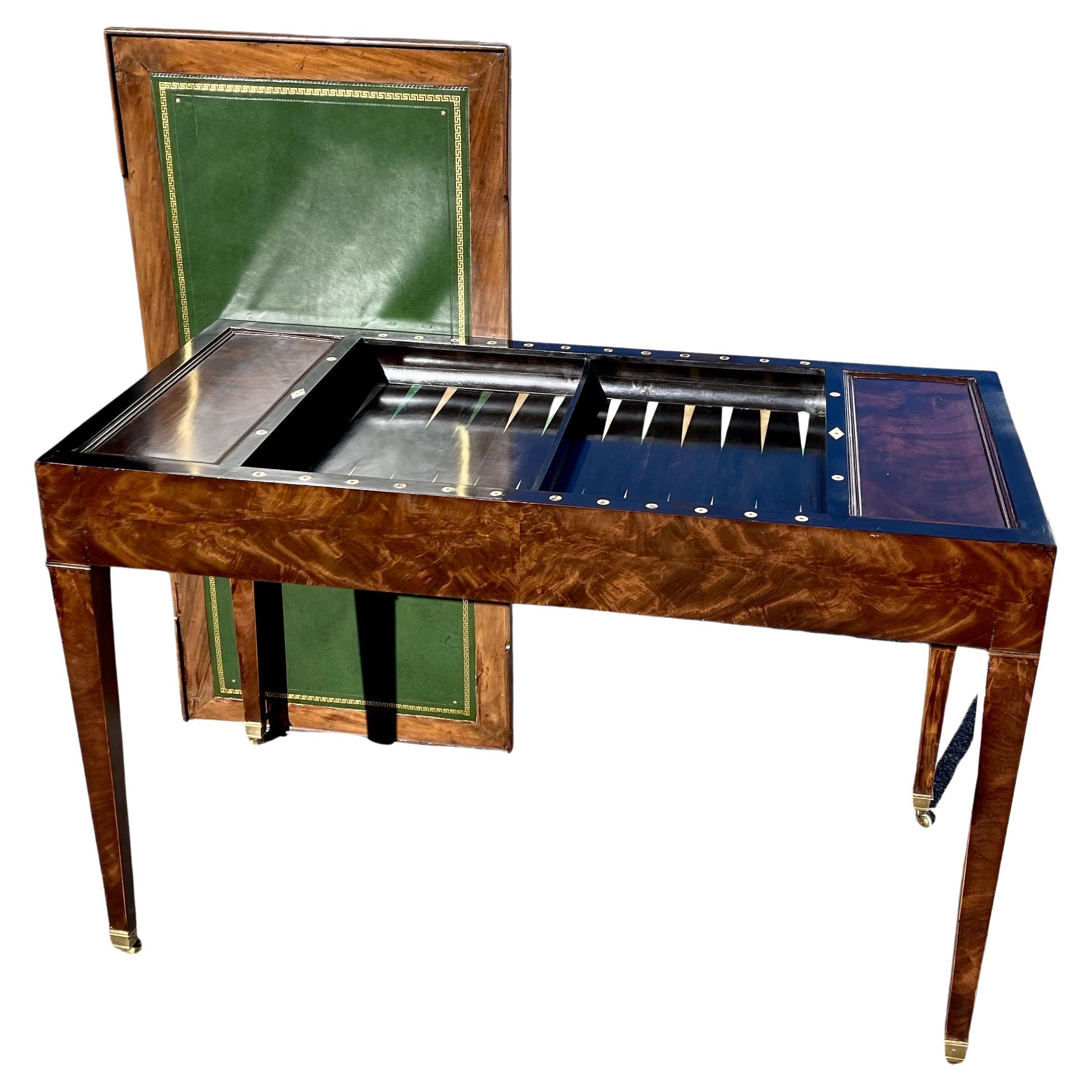 Early 19th Century French Empire Tric Trac Backgammon Table For Sale