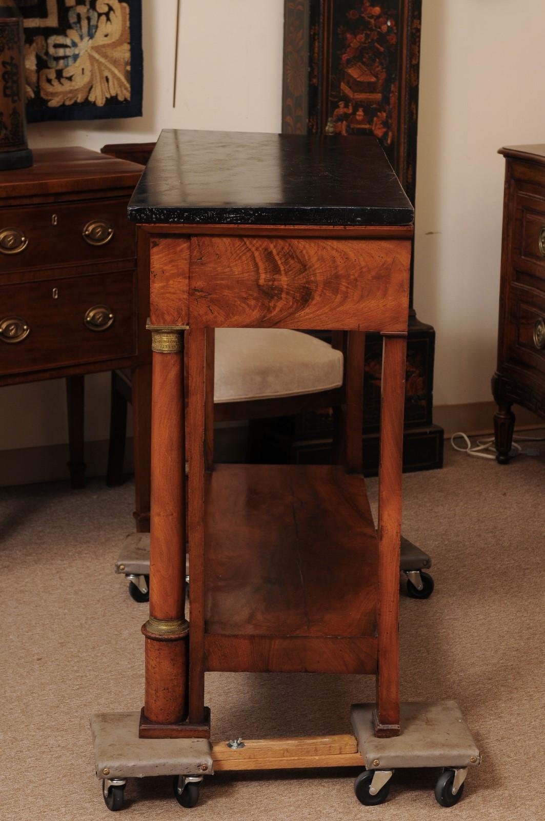 Early 19th Century French Empire Walnut Console For Sale 7