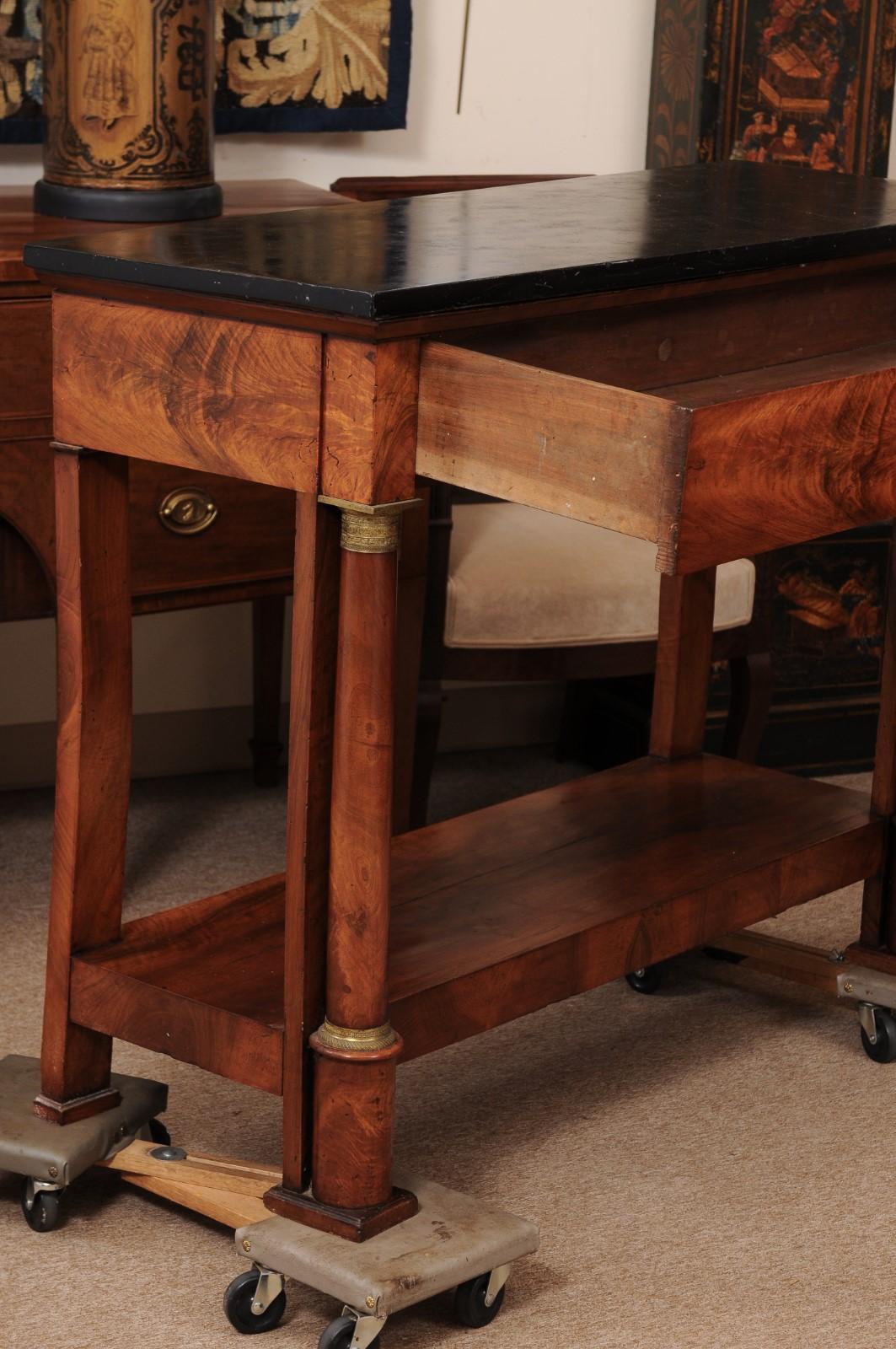Early 19th Century French Empire Walnut Console For Sale 1