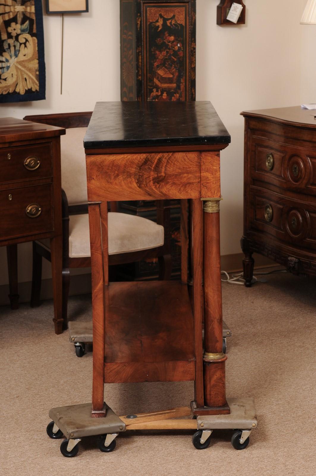 Early 19th Century French Empire Walnut Console For Sale 3