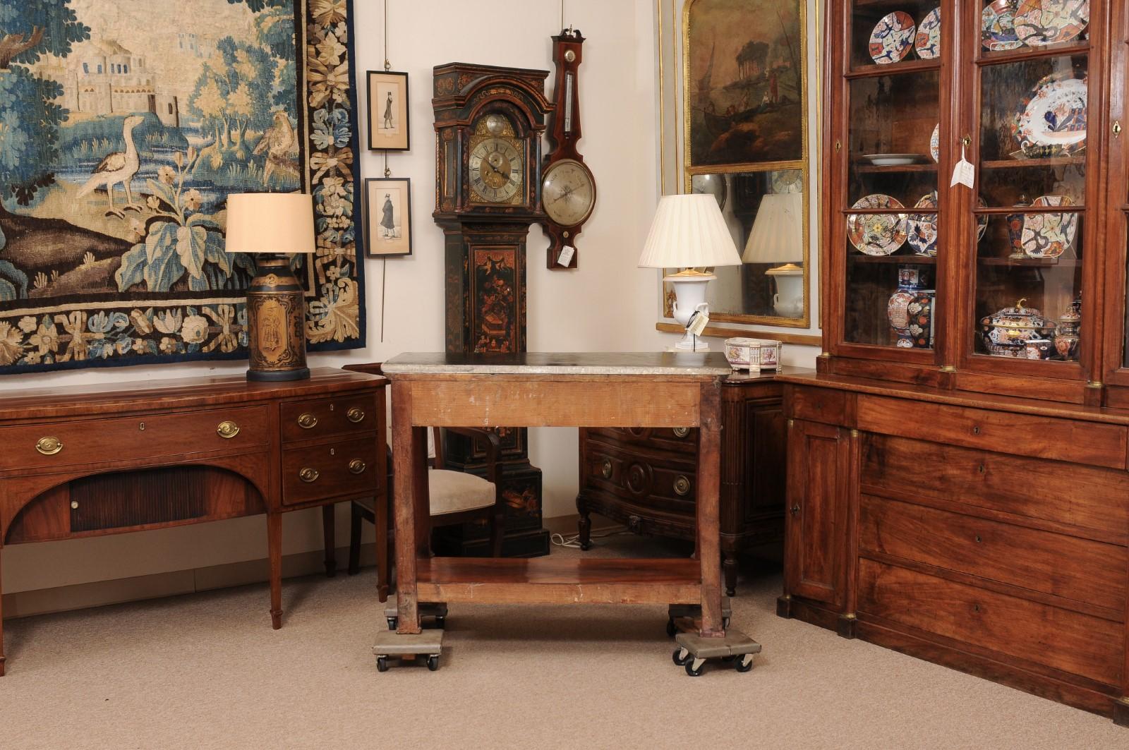 Early 19th Century French Empire Walnut Console For Sale 5