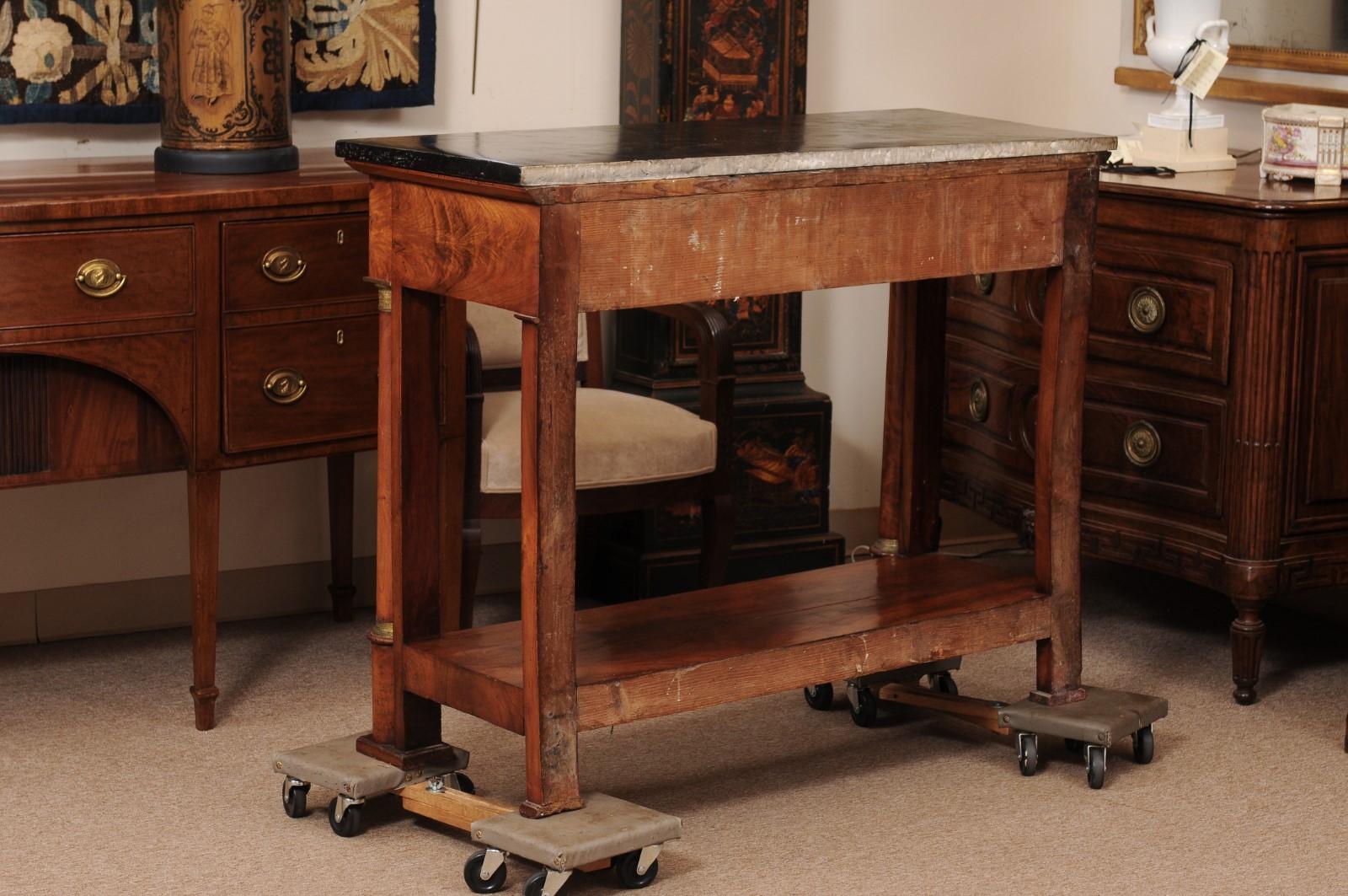 Early 19th Century French Empire Walnut Console For Sale 6