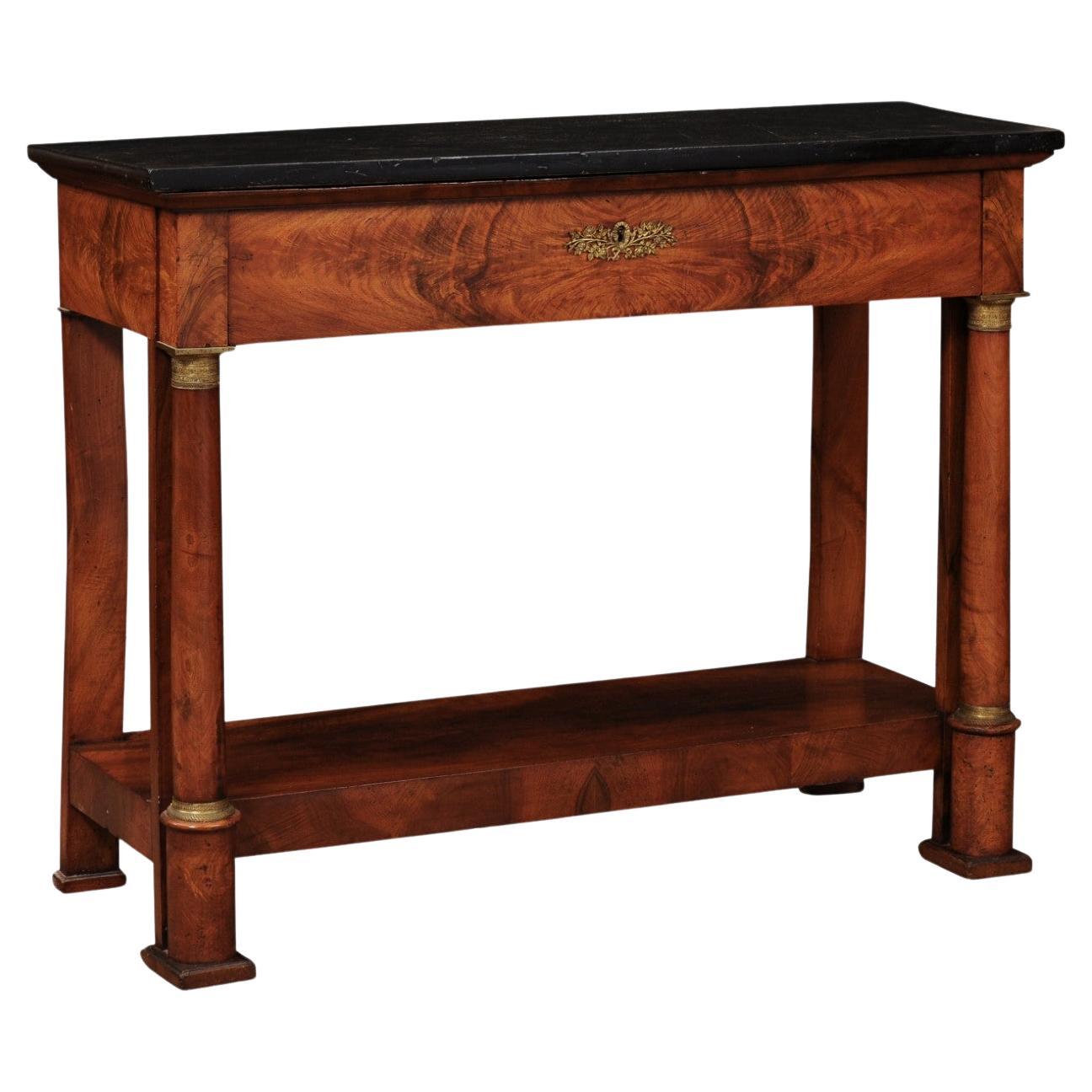 Early 19th Century French Empire Walnut Console For Sale