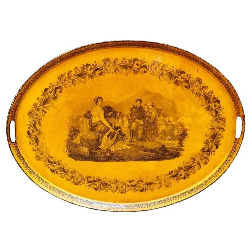 Early 19th Century French Empire Yellow Tole Tray