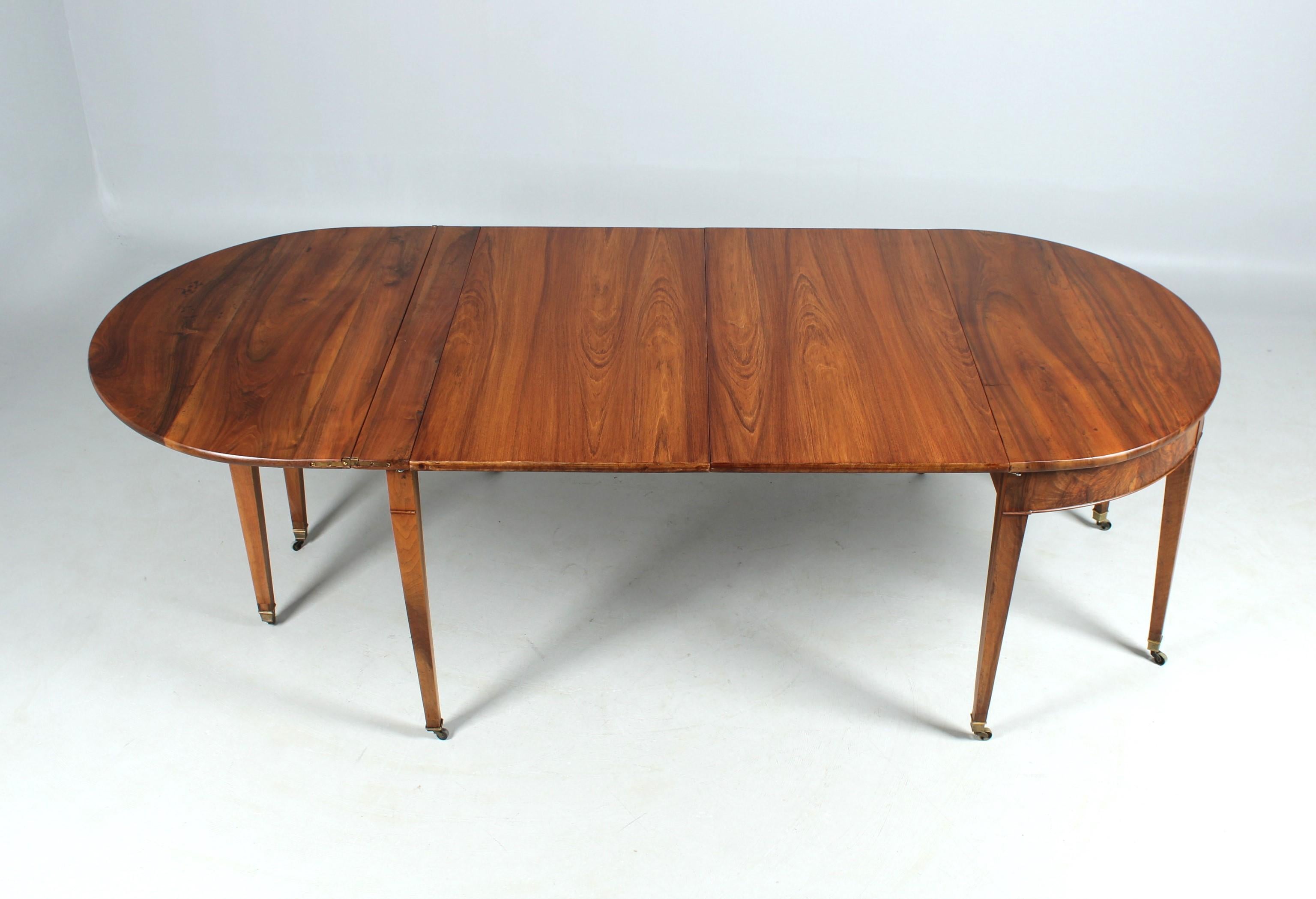 Early 19th Century French Extendable Dining Table, Demi Lune, Walnut For Sale 13