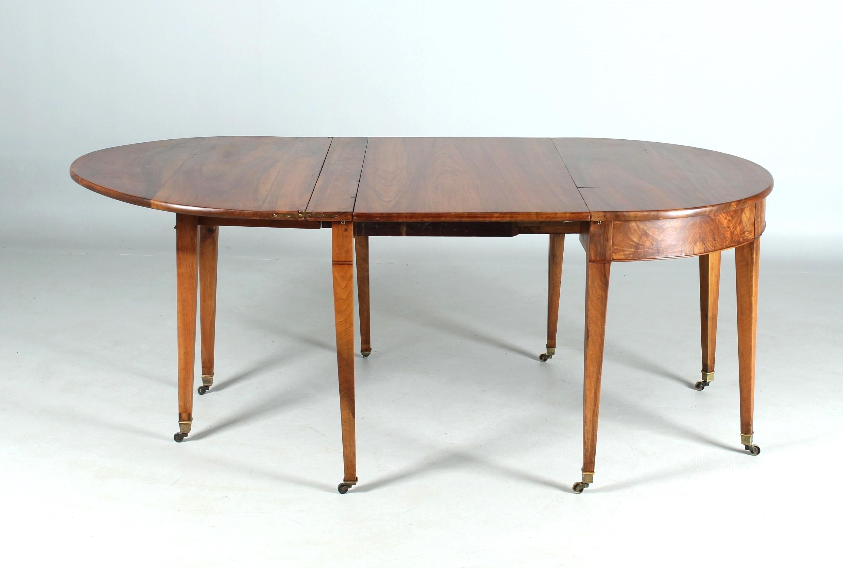 Early 19th Century French Extendable Dining Table, Demi Lune, Walnut For Sale 2