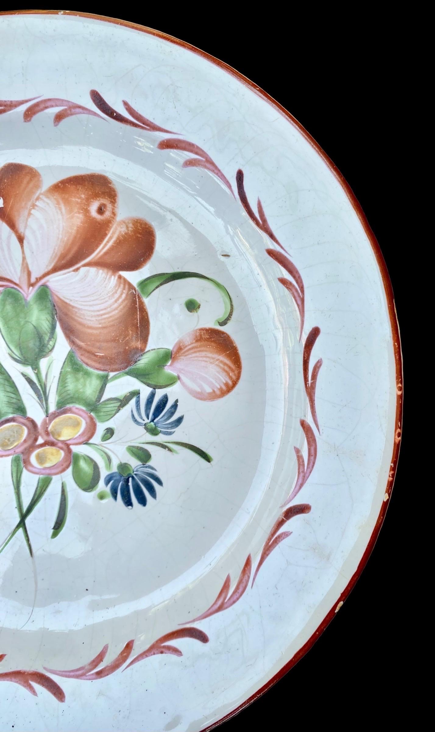Early 19th Century French Faience Decorative Plates For Sale 1