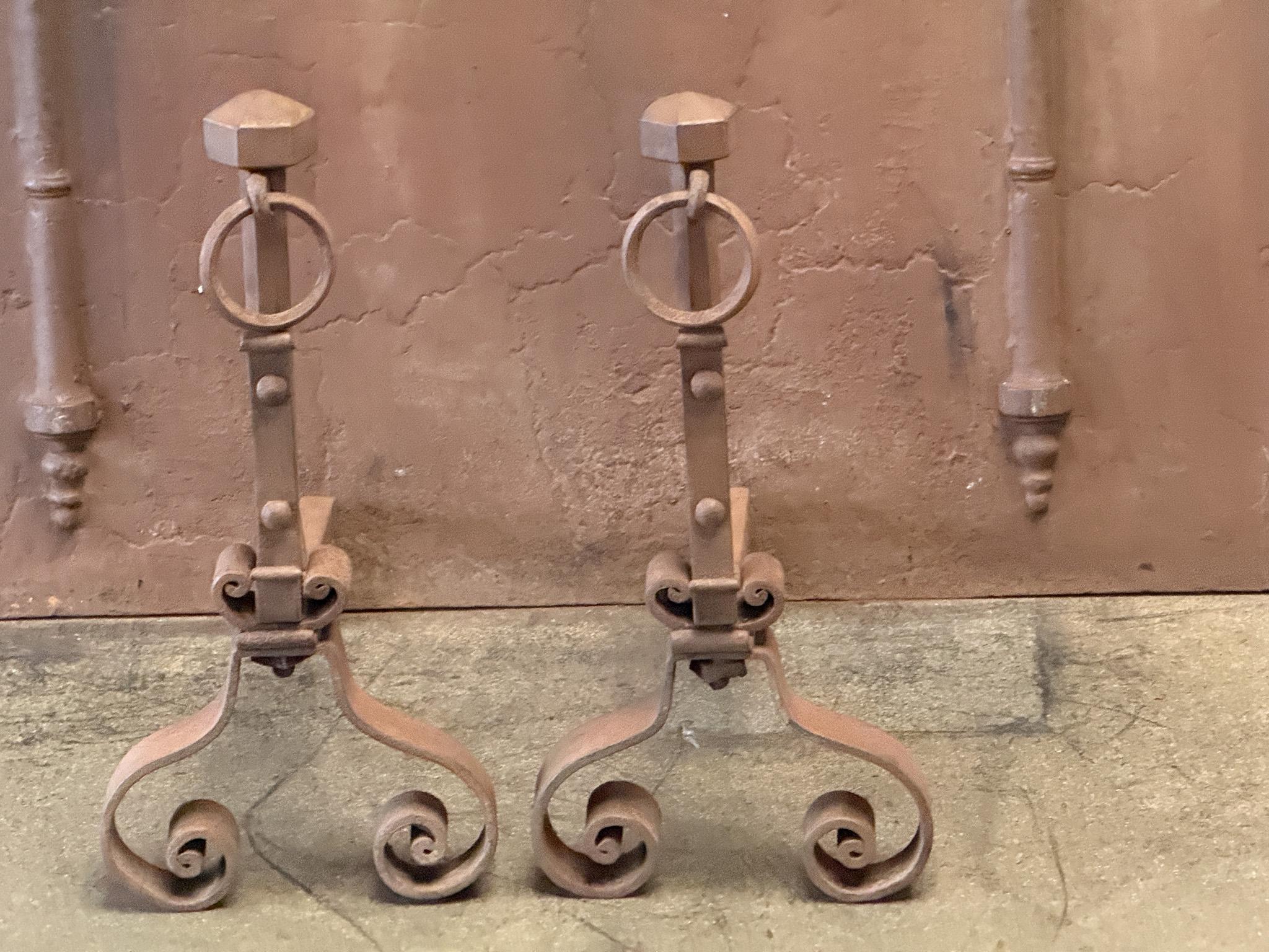 Louis XV Early 19th Century French Firedogs or Andirons For Sale
