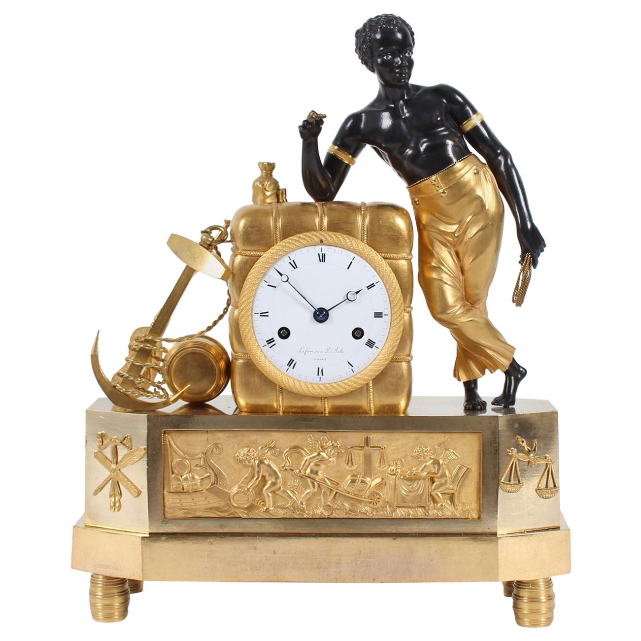 Early 19th Century French Firegilt Mantel Clock, Young Sailor, circa 1810