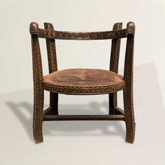 Early 19th Century French Folk Art Barrel-Back Armchair