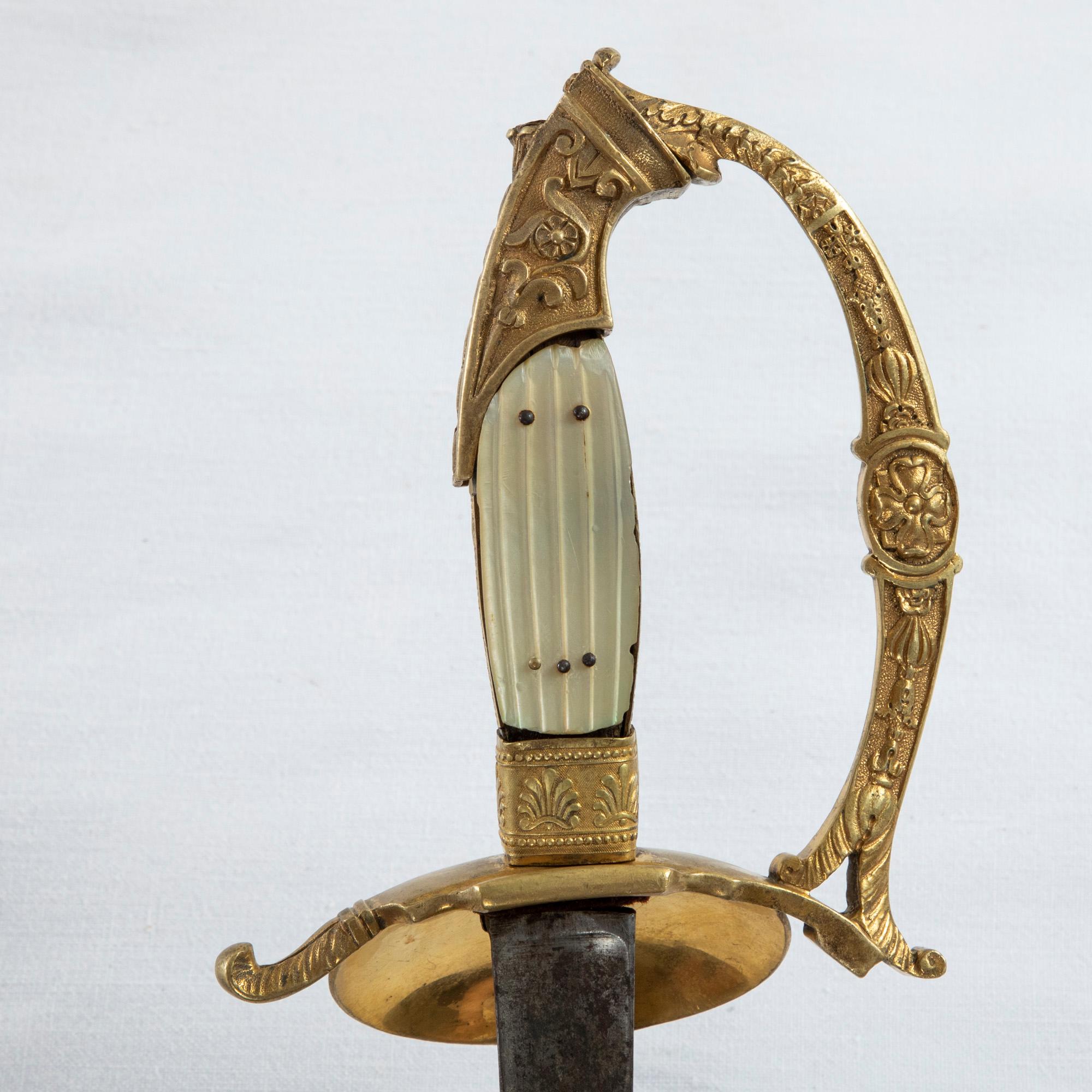 Early 19th Century French Gilt Bronze and Mother of Pearl Ceremonial Sword 3