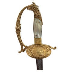 Early 19th Century French Gilt Bronze and Mother of Pearl Ceremonial Sword
