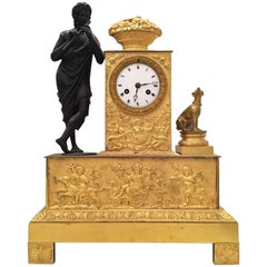 Early 19th Century French Gilt Bronze Pendulum Clock with Dionysus