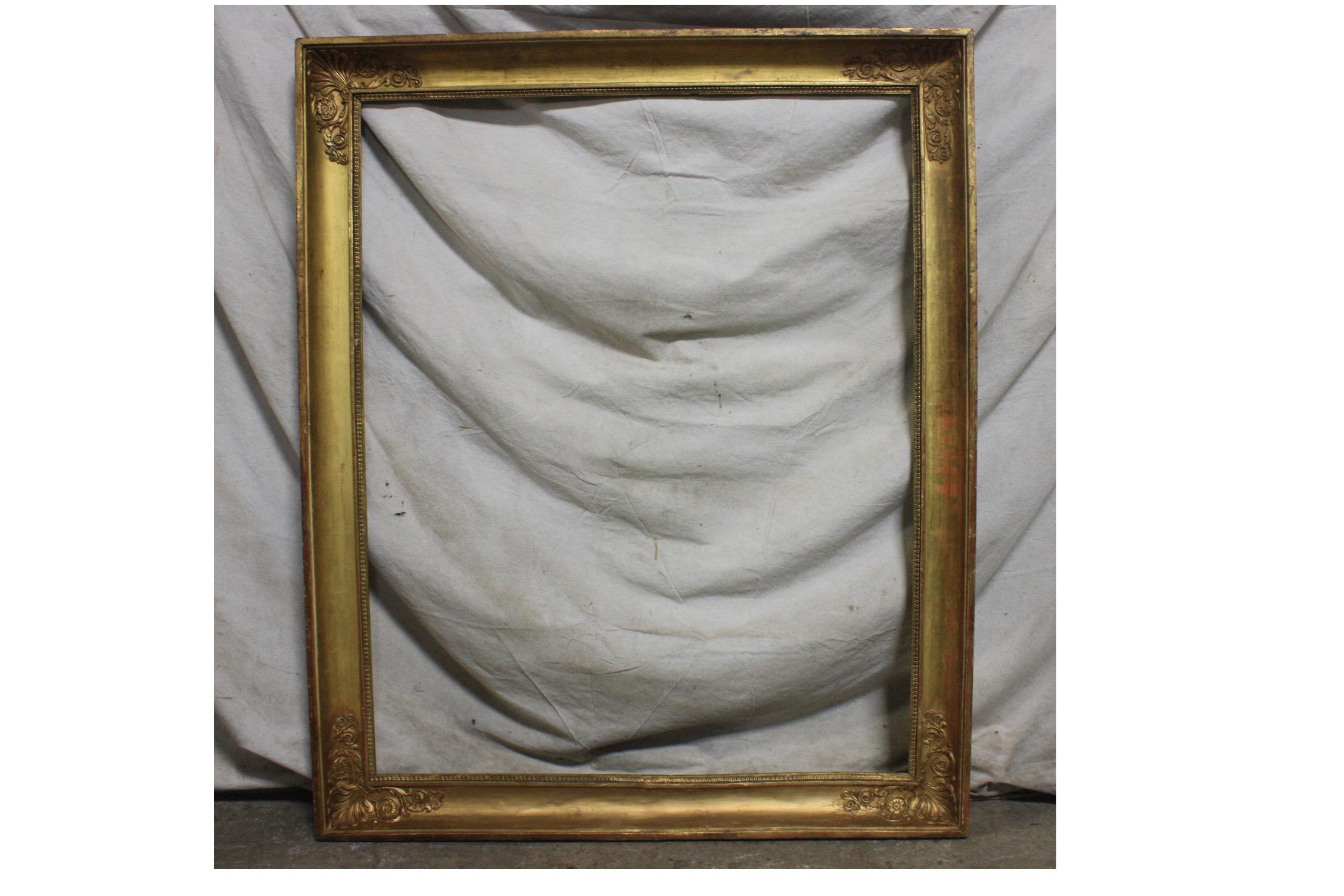 Early 19th century French giltwood frame.
The inside dimensions 
39.25 x 31.25