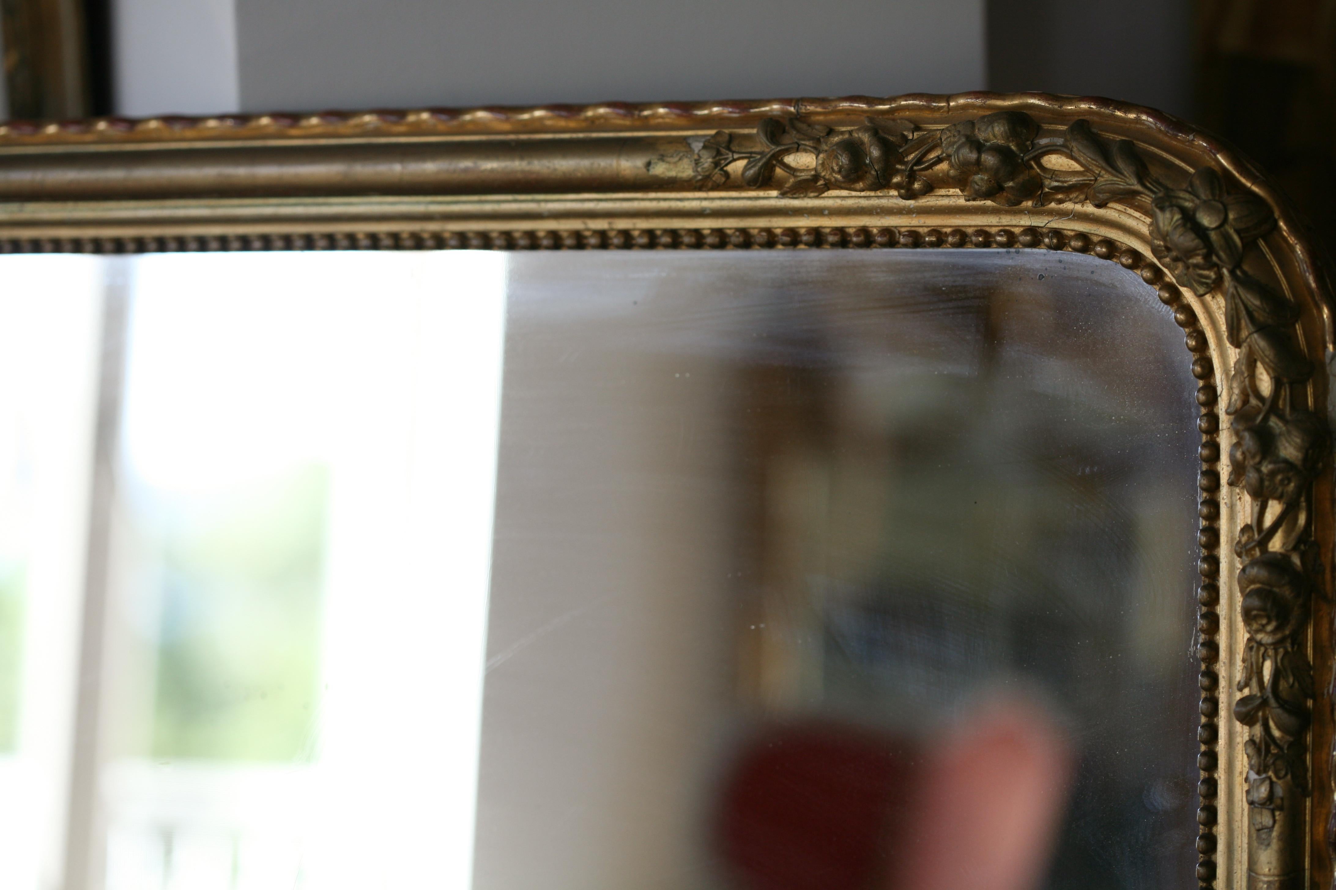 Miroir français en cristal et bois doré du début du XIXe siècle, Époque Louis Philippe Bon état à Sofia, BG
