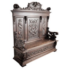 Early 19th Century French Gothic Revival Monks Bench – Louis XVIII Period