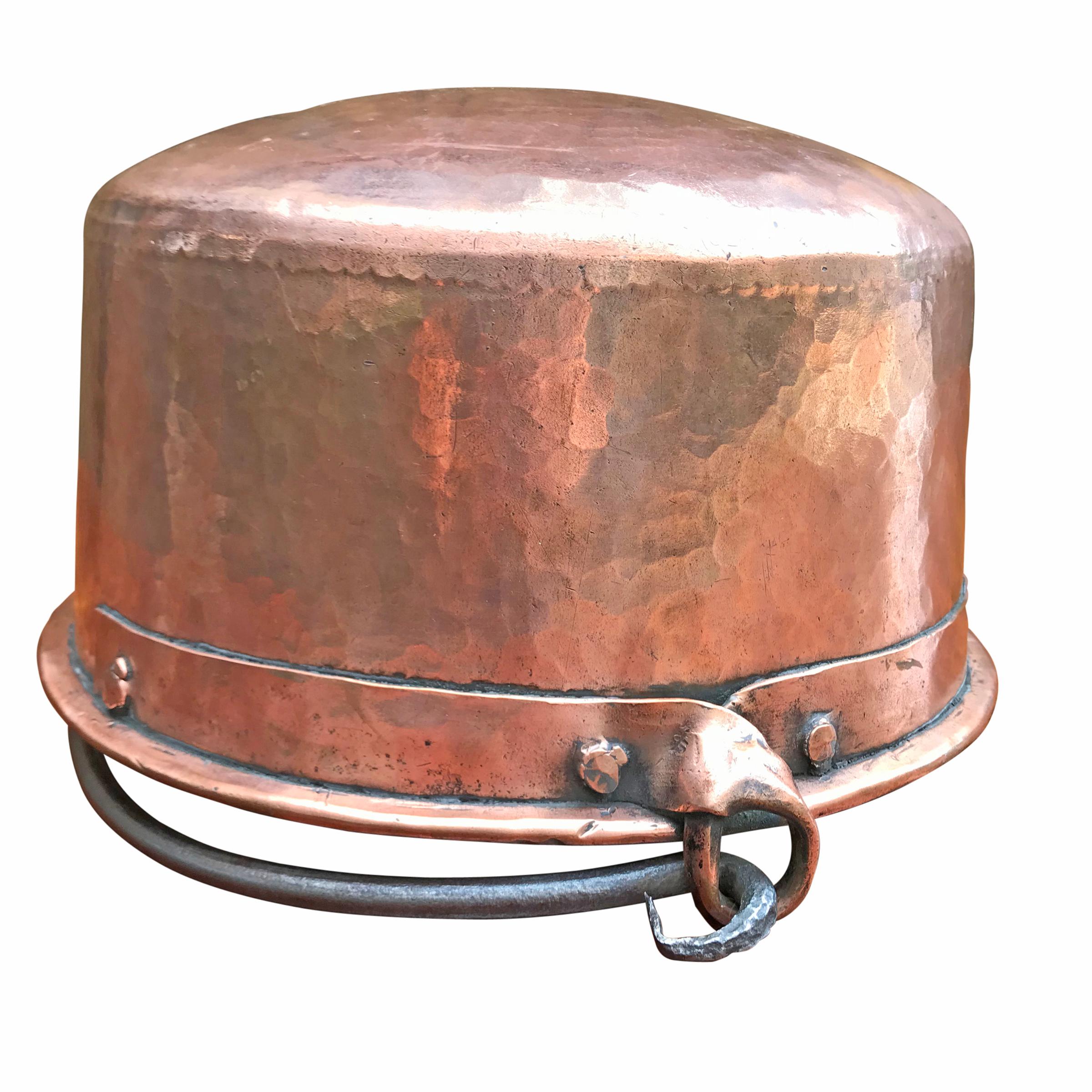 Early 19th Century French Hammered Copper Kettle 3