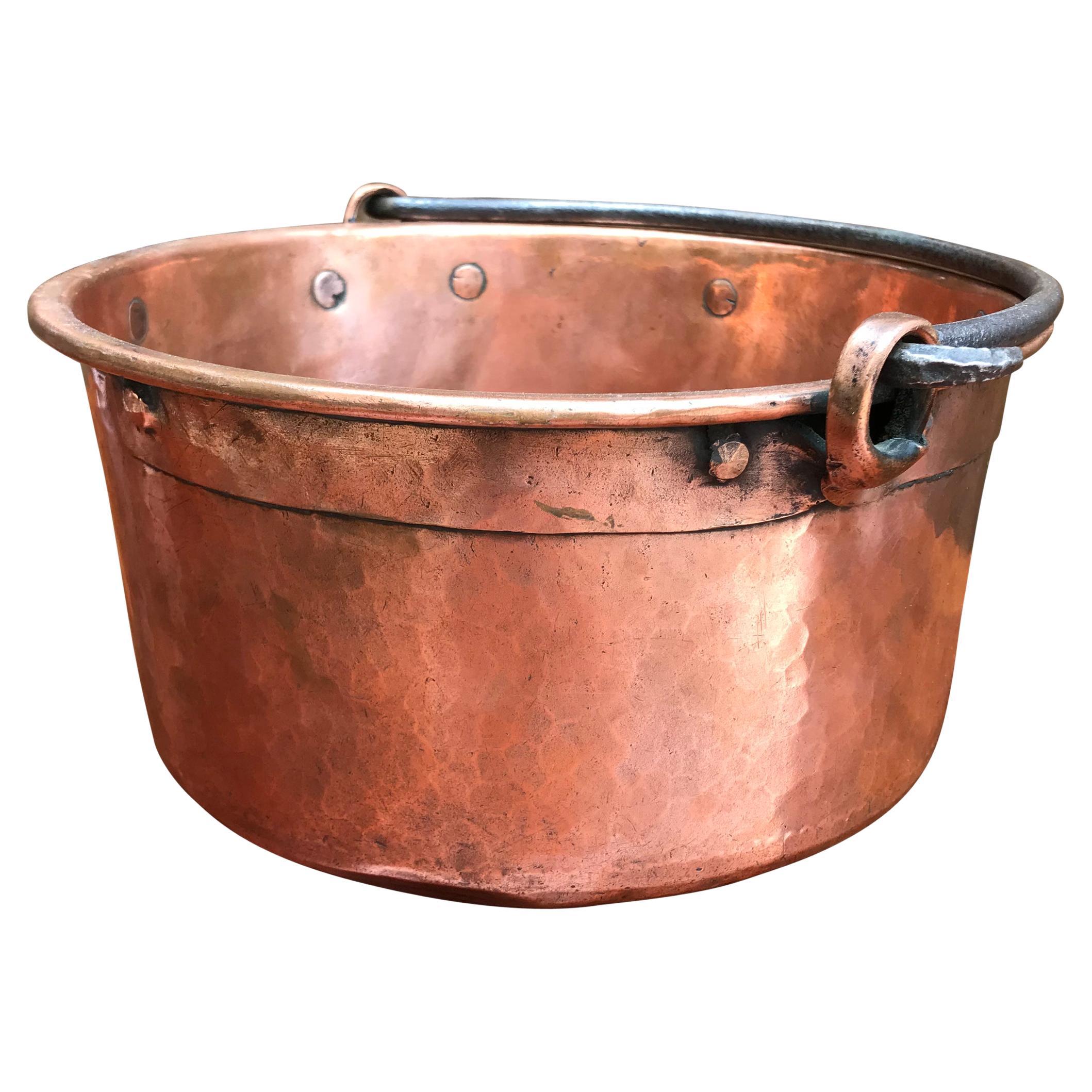 Early 19th Century French Hammered Copper Kettle