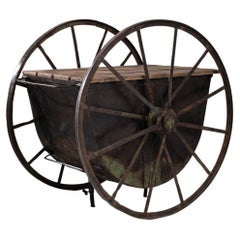 Französischer industrieller Arbeitstisch auf Rädern aus dem frühen 19. Jahrhundert