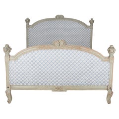 Early 19th Century French King Size Carved and Painted French Bed