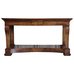 Early 19th Century French Large Walnut console Table