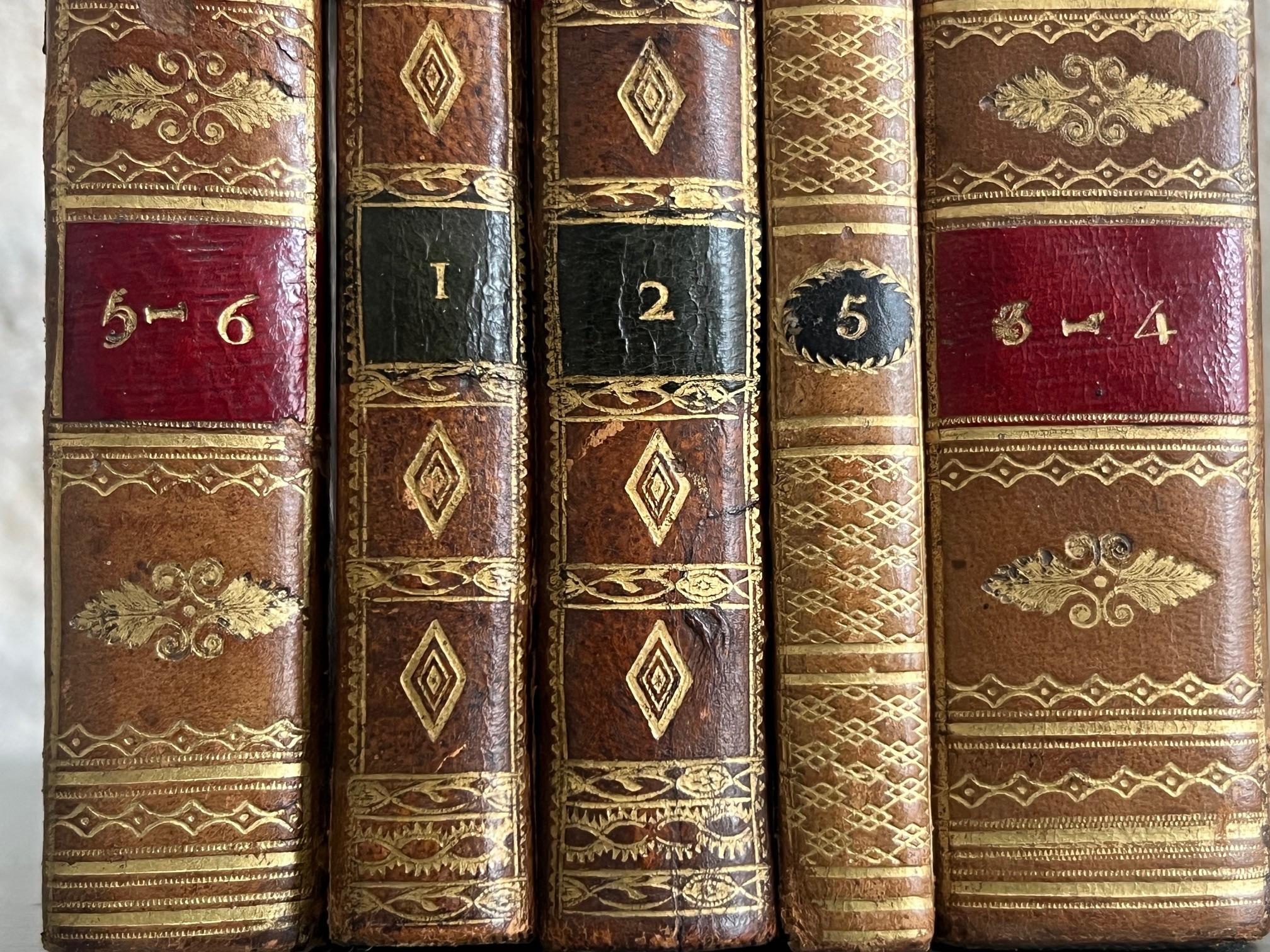 Französische Lederbücher des frühen 19. Jahrhunderts, 6er-Set im Angebot 1