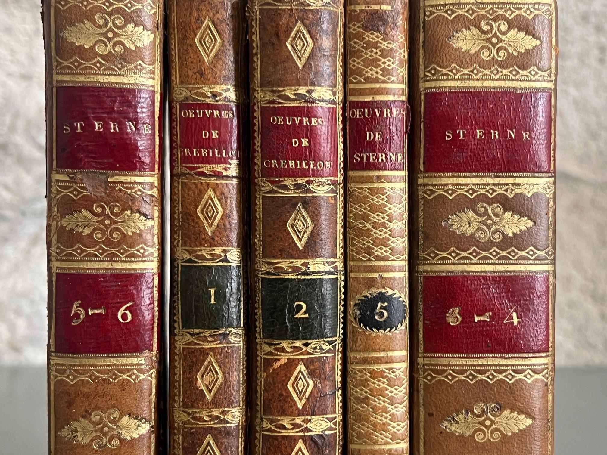 Französische Lederbücher des frühen 19. Jahrhunderts, 6er-Set im Angebot 2