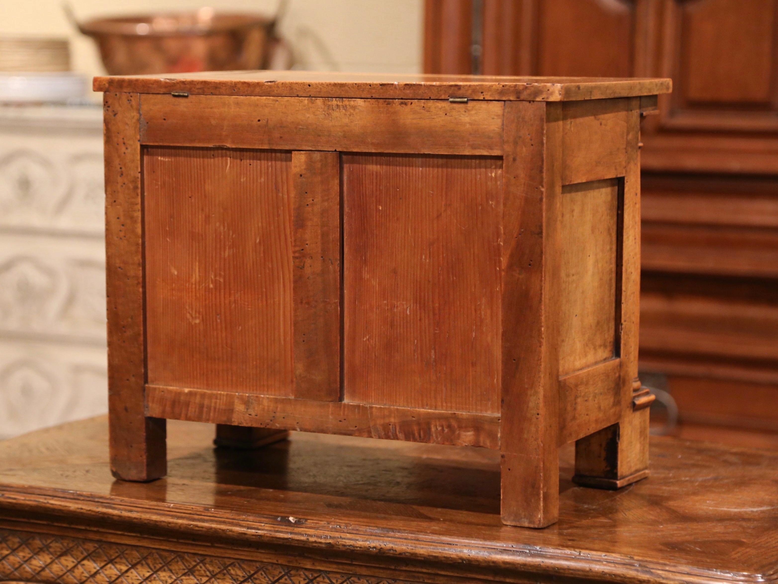 Early 19th Century French Louis Philippe Carved Walnut Miniature Commode Chest 2