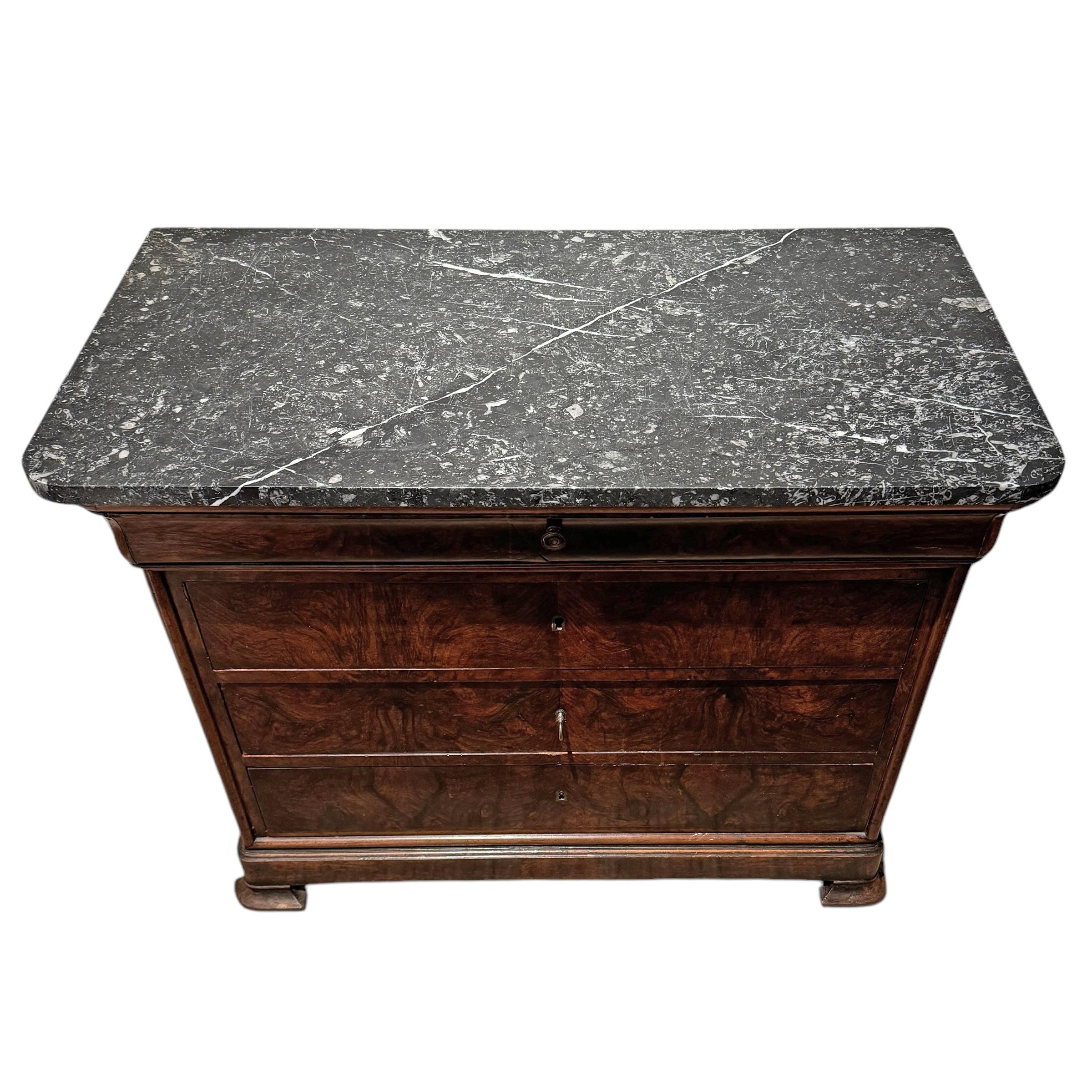 Walnut Early 19th Century French Louis Philippe Chest of Drawers For Sale