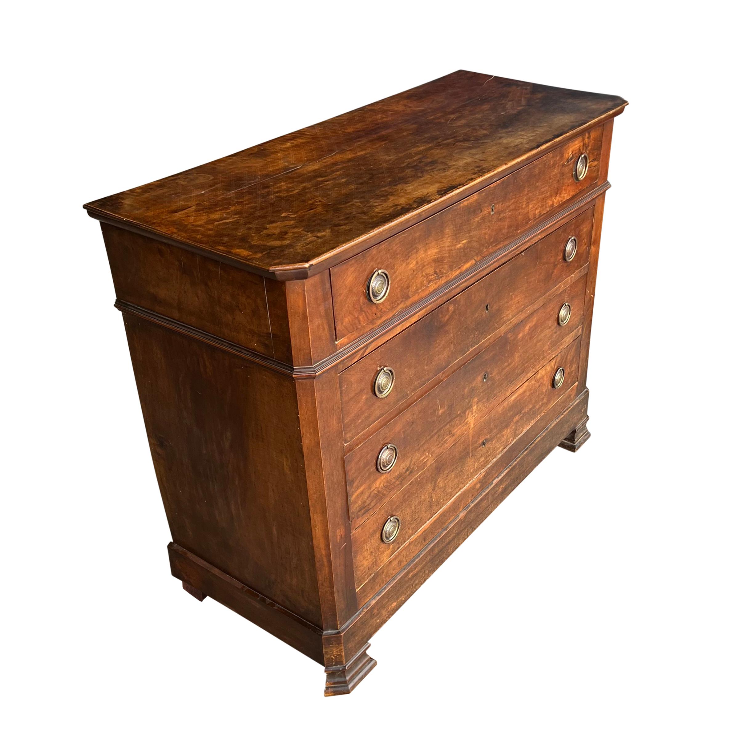 Walnut Early 19th Century French Louis Philippe Chest of Drawers