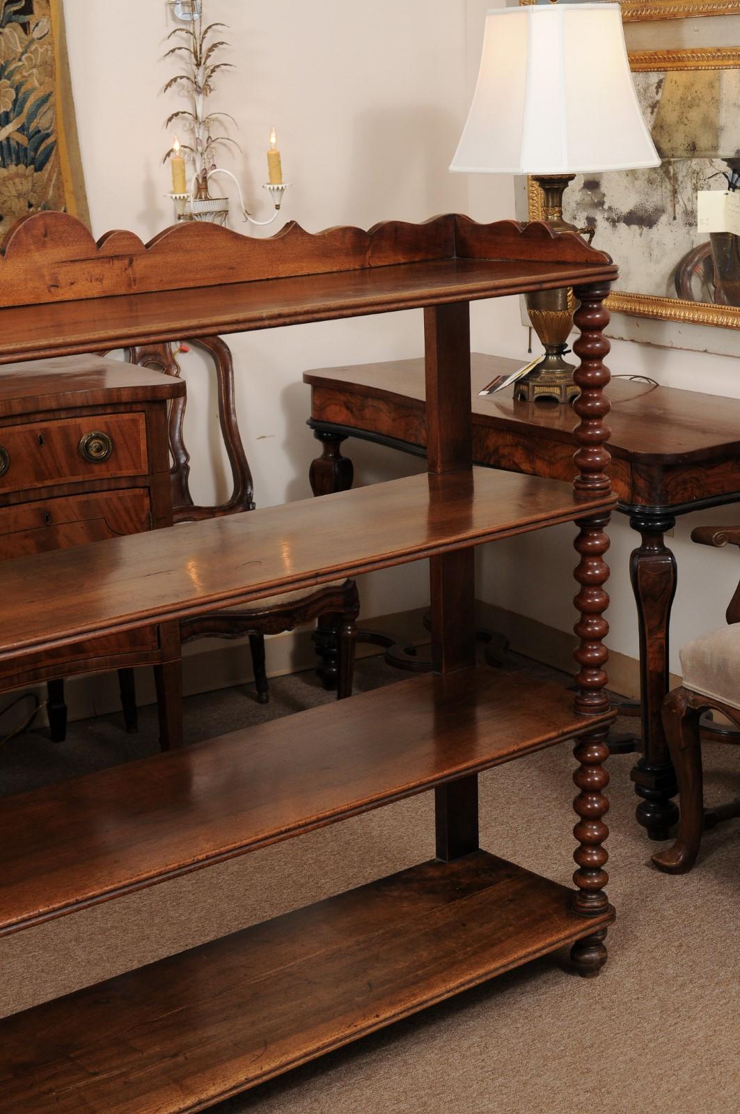Early 19th Century French Louis Philippe Walnut 4-Tier Server  For Sale 2