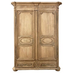 Early ﻿19th Century French Louis XIV Stripped Oak Armoire