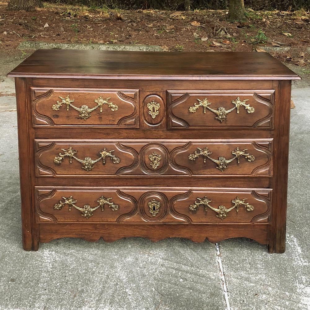 Bronze Early 19th Century French Louis XIV Walnut Commode For Sale