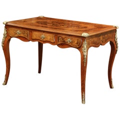 Early 19th Century French Louis XV Marquetry Lady's Desk with Bronze Mounts
