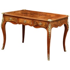 Early 19th Century French Louis XV Marquetry Lady
s Desk with Bronze Mounts