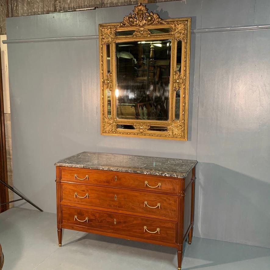 Early 19th Century French Louis XVI Commode with Marble Top and Brass Rope 6