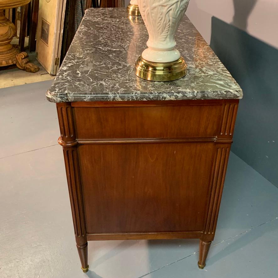 Early 19th Century French Louis XVI Commode with Marble Top and Brass Rope 7