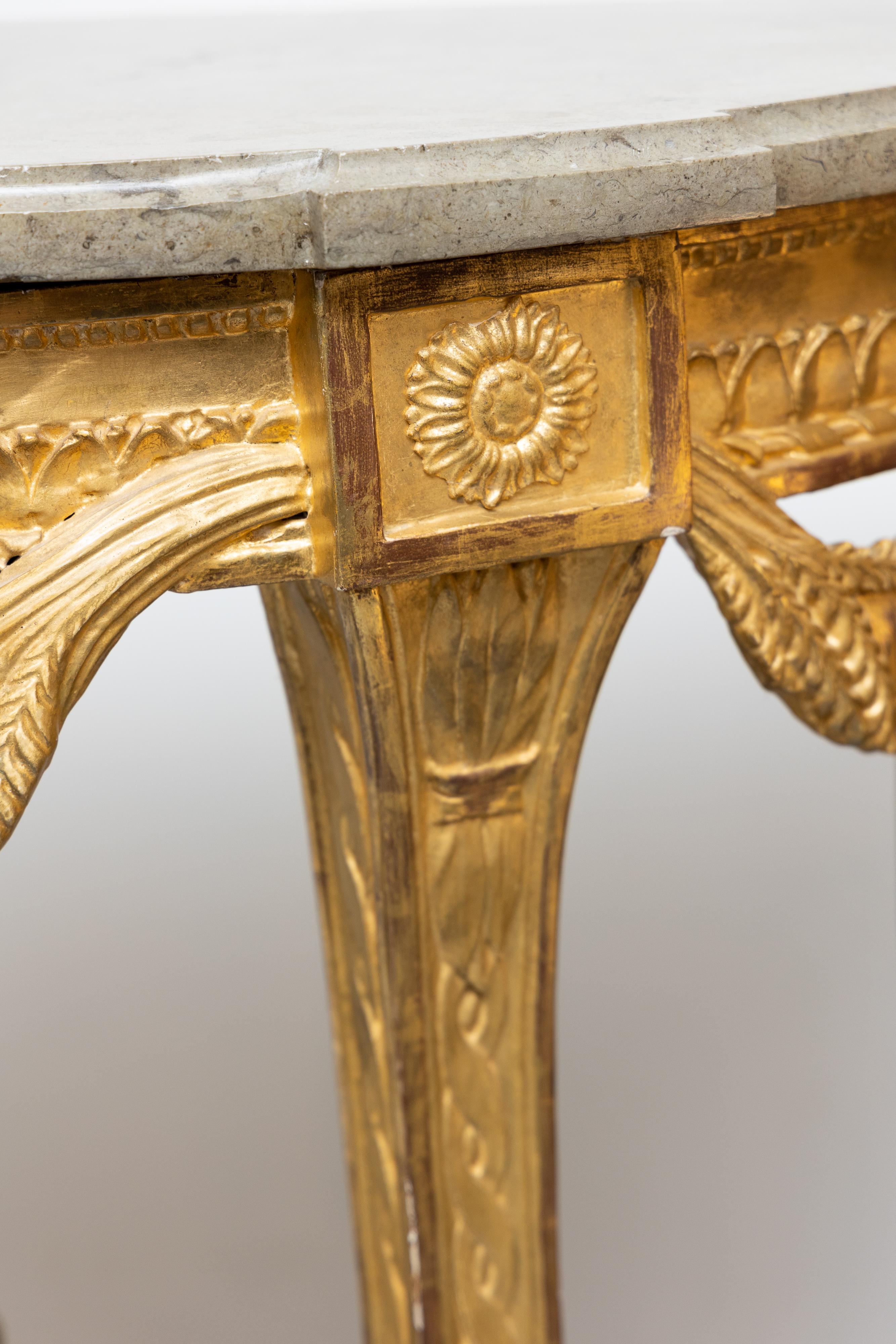 Early 19th Century French Louis XVI Giltwood Console For Sale 2