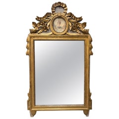 Frühes 19. Jahrhundert Französisch Louis XVI Giltwood Spiegel
