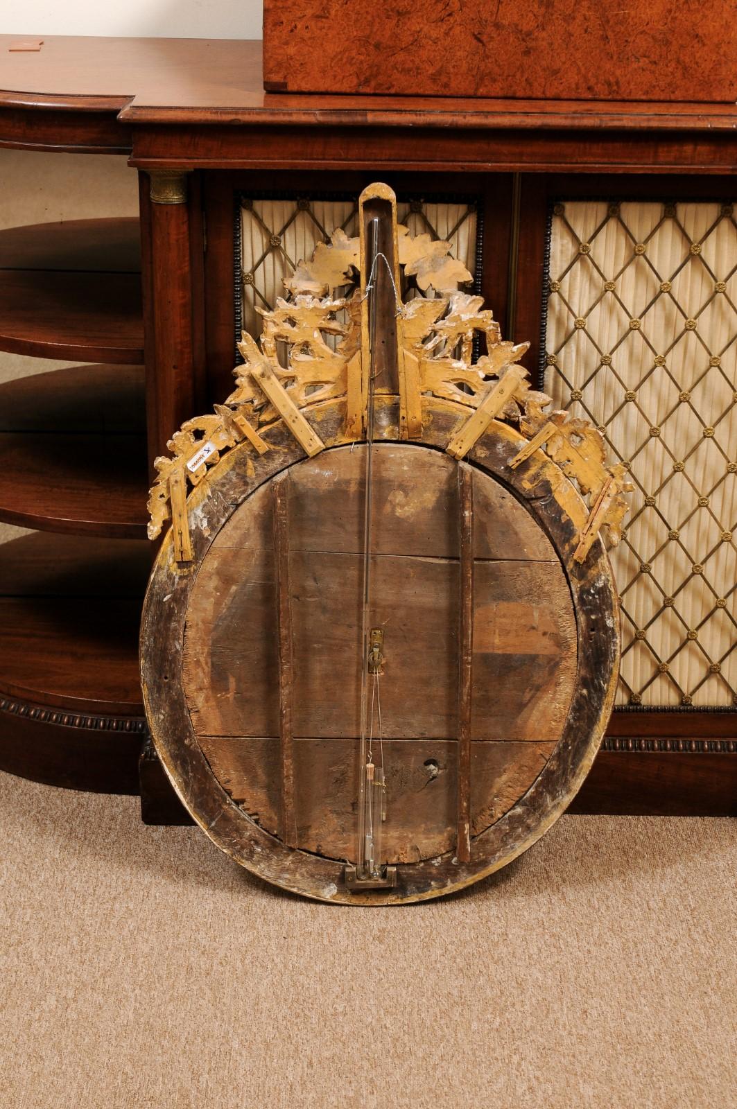 Early 19th Century French Louis XVI Parcel Gilt & Ebonized Barometer, ca. 1800 7