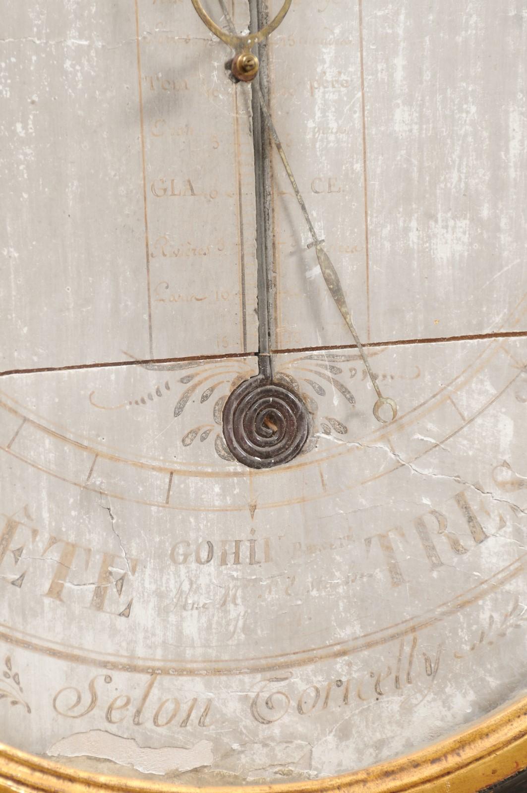 Early 19th Century French Louis XVI Parcel Gilt & Ebonized Barometer, ca. 1800 5