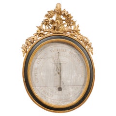 Frühes 19. Jahrhundert Französisch Louis XVI Parcel vergoldet und ebonisiert Barometer, ca. 1800