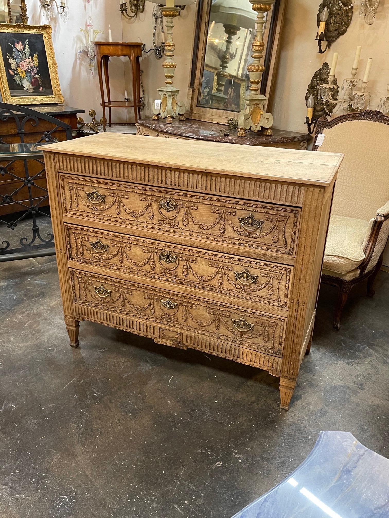 Early 19th Century French Louis XVI Style Bleached Commode 3