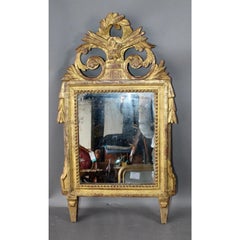 Early 19th Century French Louis Xvi Style Giltwood Mirror, Petite Scale