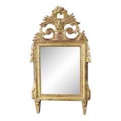 Early 19th Century French Louis Xvi Style Giltwood Mirror, Petite Scale