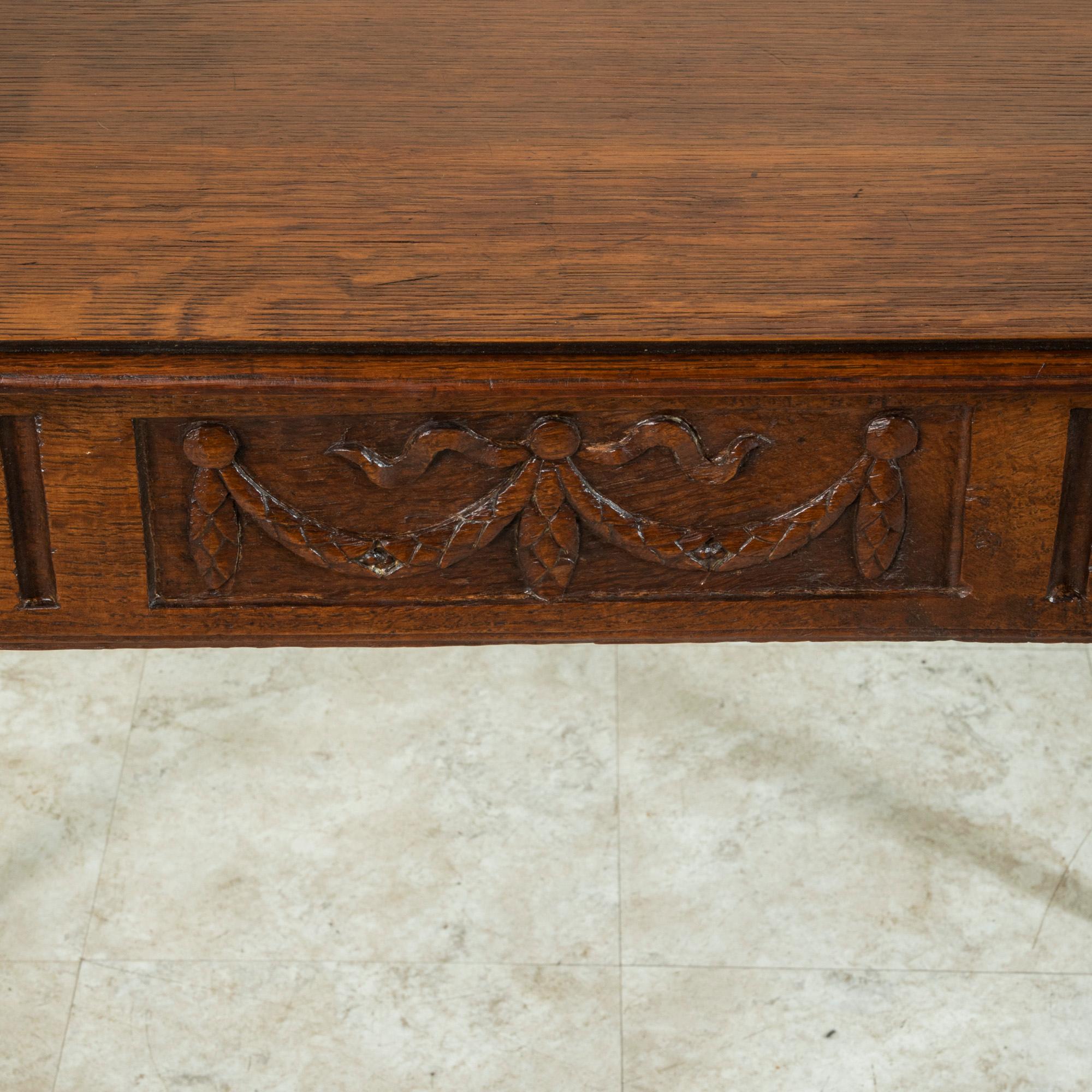 Early 19th Century French Louis XVI Style Oak Writing Table or Side Table For Sale 5