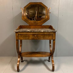 Early 19th Century French Mahogany and Marble-Top Dressing Table with a Drawer